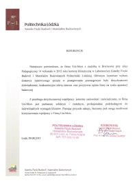 Referencje POLITECHNIKA LODZKA